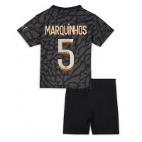 Dječji Nogometni Dres Paris Saint-Germain Marquinhos #5 Rezervni 2023-24 Kratak Rukav (+ Kratke hlače)